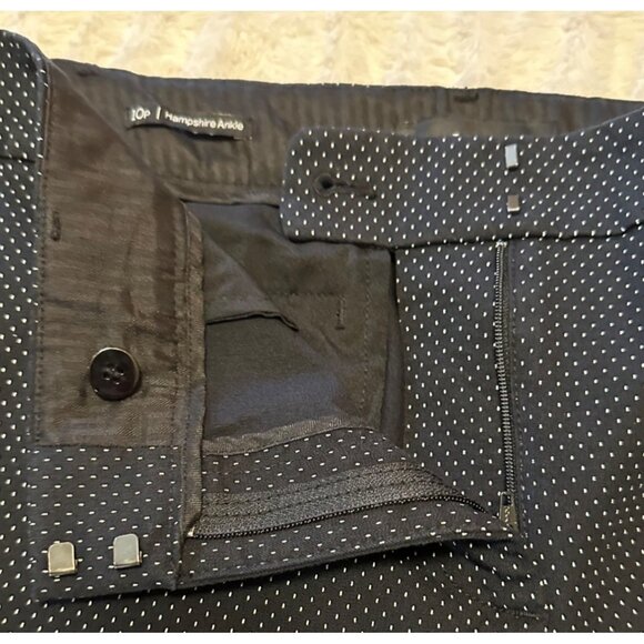 Talbots Black White Polka Dot Hampshire Ankle Cropped Pants Women's Size 10 - Picture 5 of 12